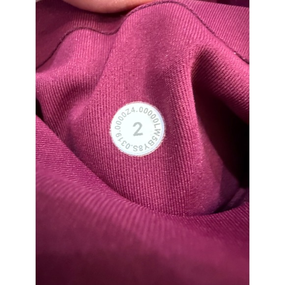 Lululemon Athletic Yoga Leggings Plum Side Pockets Waist Pocket Sz 2 Inseam 28" - Picture 6 of 7